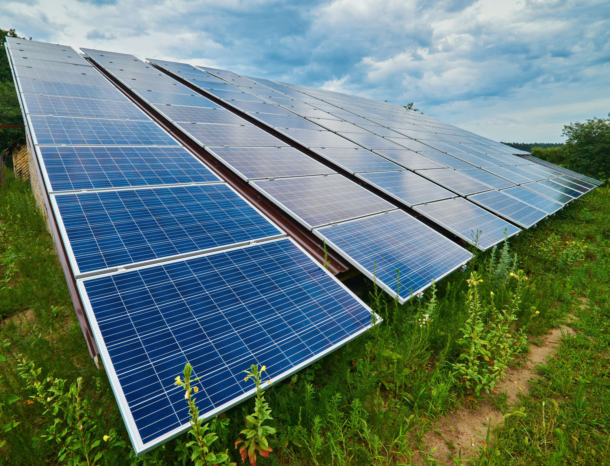 Solar panel produces green, environmentally friendly energy from the sun.